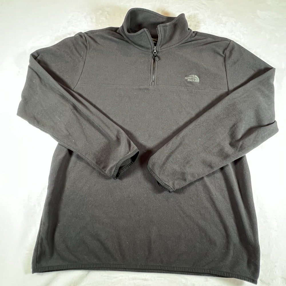 The North Face Pullover Men's Sz XL‎ Black 1/4 Zip Fleece Sweater